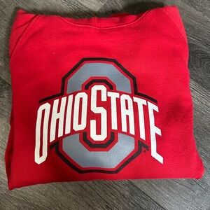 Red Ohio State hoodie, size L, Brand; Champion